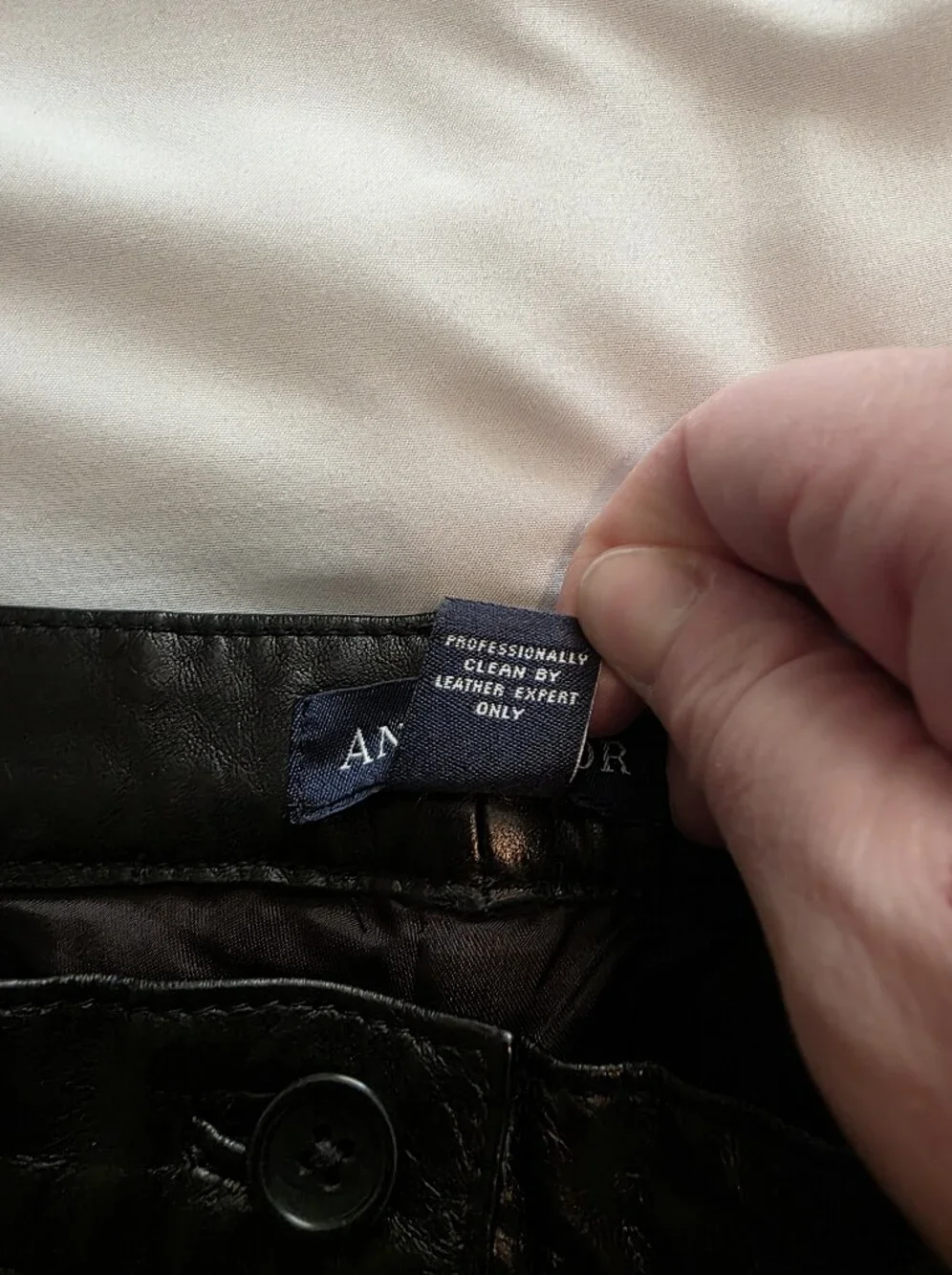 Ann Taylor Vintage Black Leather Pants Size 6